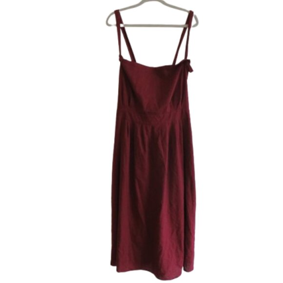 TUESDAY BASSEN OF CALIFORNIA Apron Pinafore Dress in Burgundy Mod - Size 4XL - Picture 1 of 14